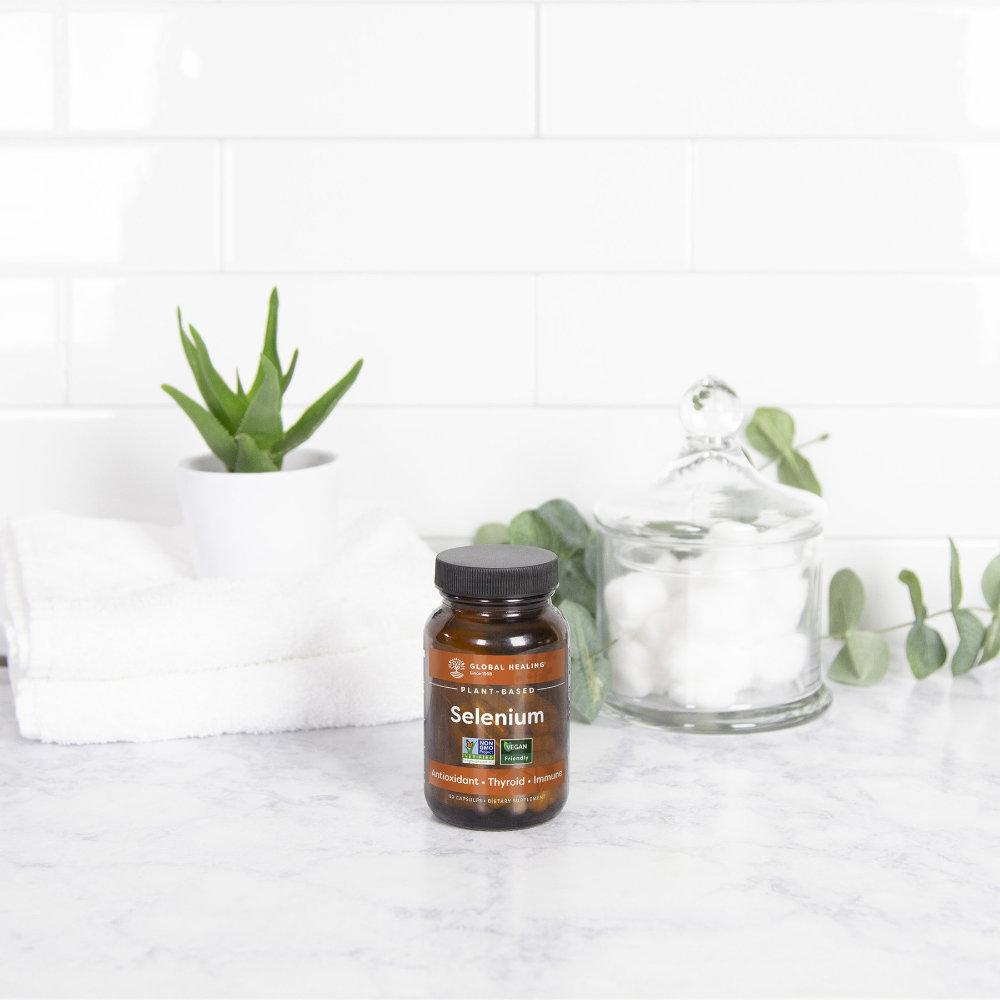 Global Healing Selenium Bottle On Counter