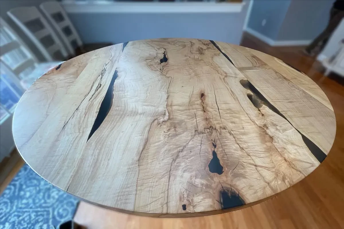round maple live edge table
