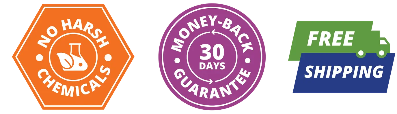VEGAN | Not tested on animals | no harmful chemicals | non-toxic | 30 days money-back guarantee | free shipping