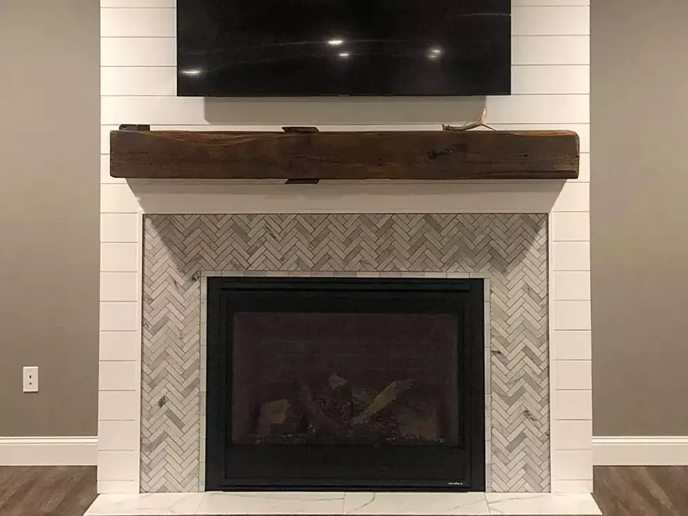 chunky fireplace surround mantel