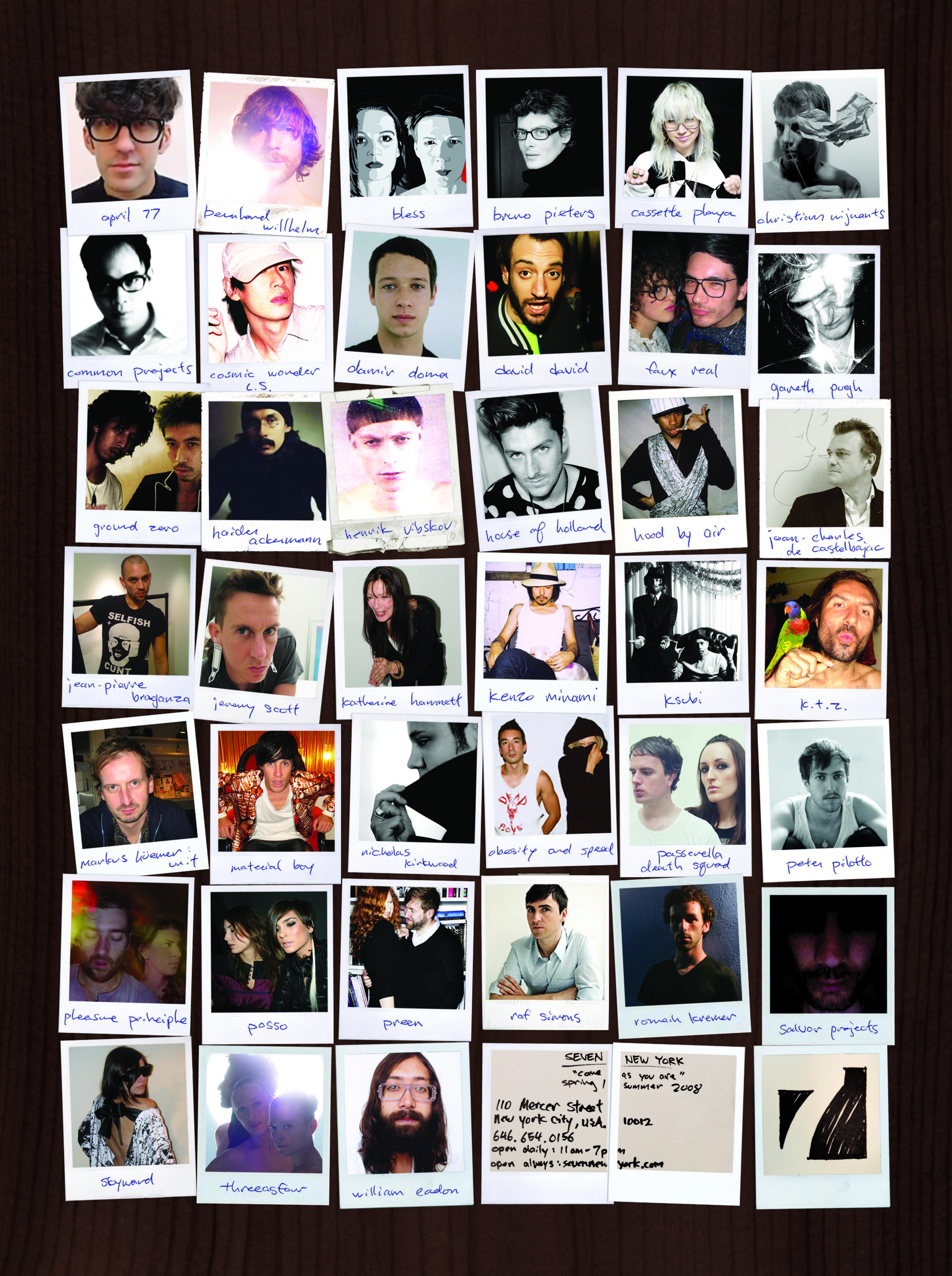 Seven New York's designer roster included fashion heavyweights Raf Simons, Threeasfour, Jeremy Scott, and Haider Ackermann as noted in this promotional poster from 2008.