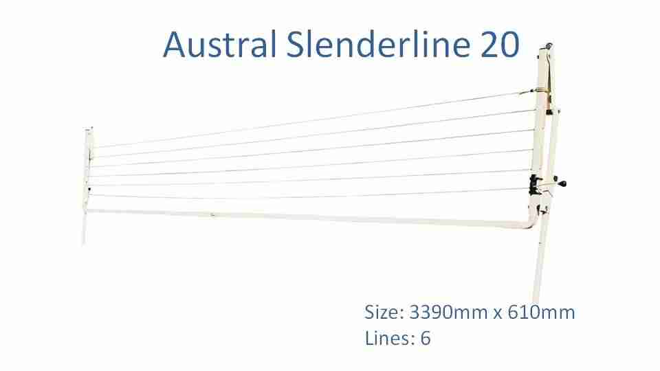 3400mm wide clothesline - austral slenderline 20