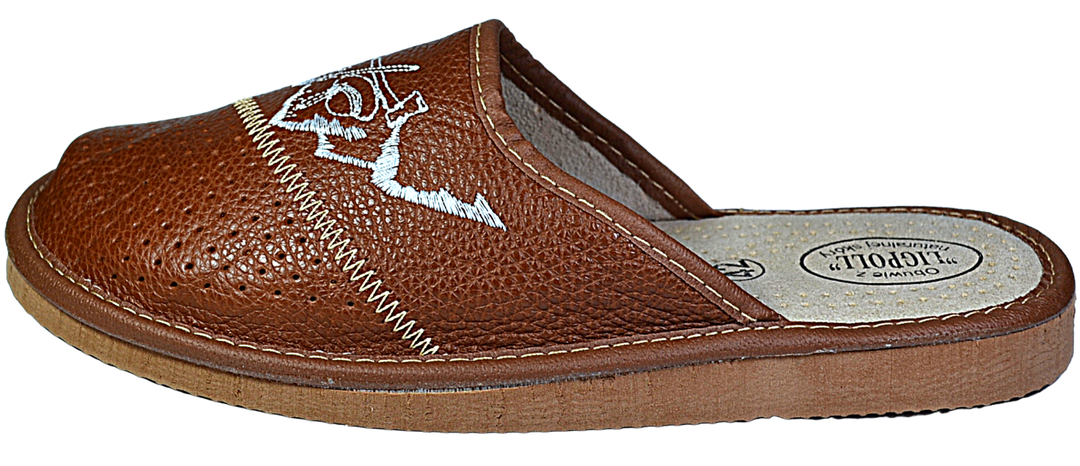 Helio - Mens brown slippers - Reindeer Leather