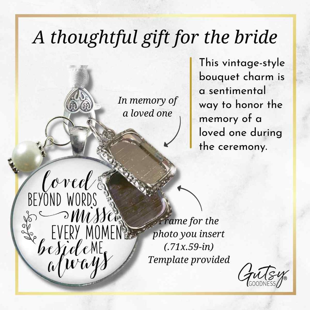 12 Tips When Choosing a Sentimental Wedding Bouquet Charm For The Bride  With a Memorial Photo Picture Frame - Gutsy Goodness