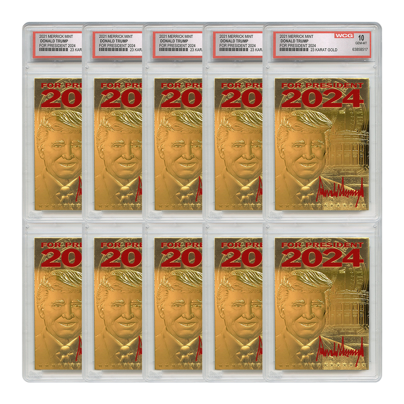 Collectible Trump 23 Karat Gold Foil Trading Card