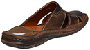 Doug - Closed toe leather slip on sandals for men - Reindeer Leather
