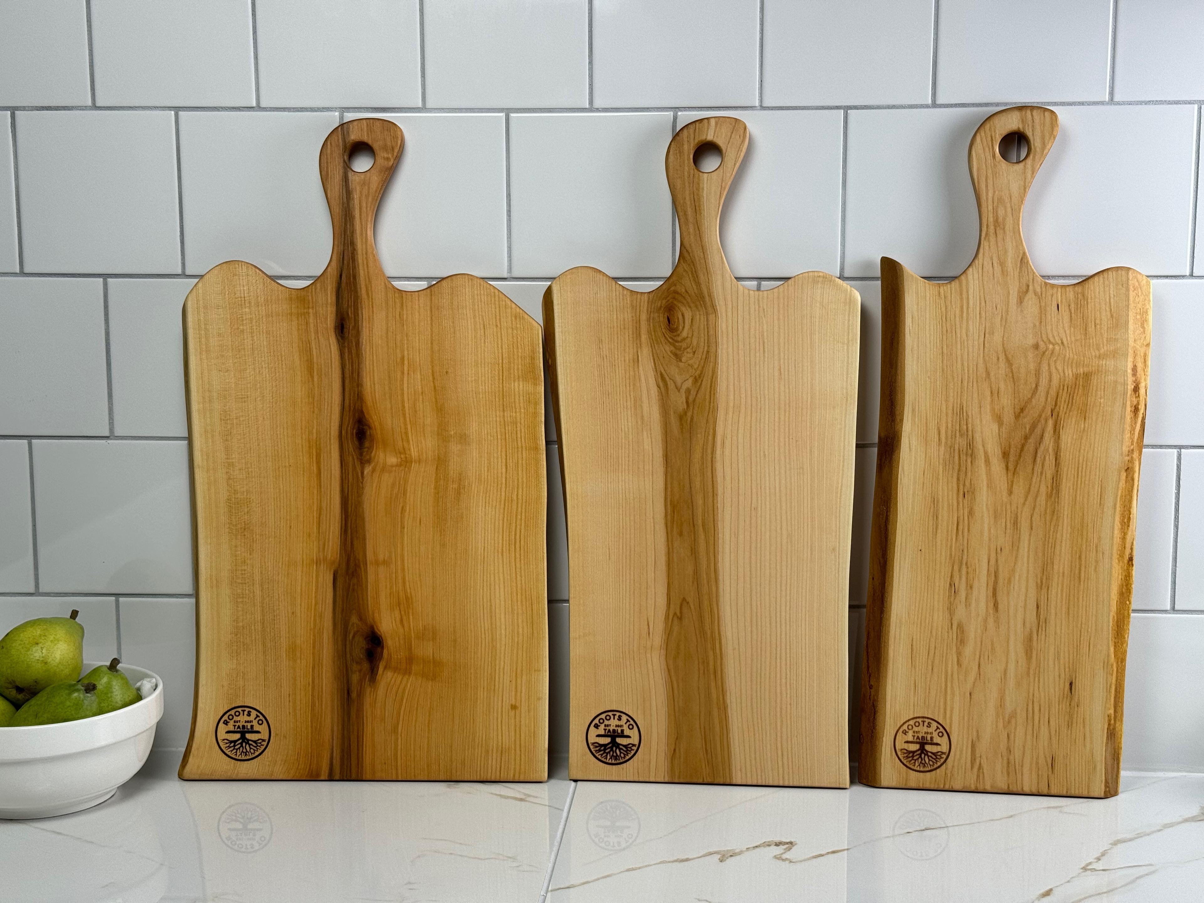 three Live edge maple charcuterie boards