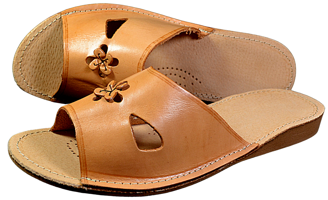 Ava - Women All Leather Slippers - Reindeer Leather