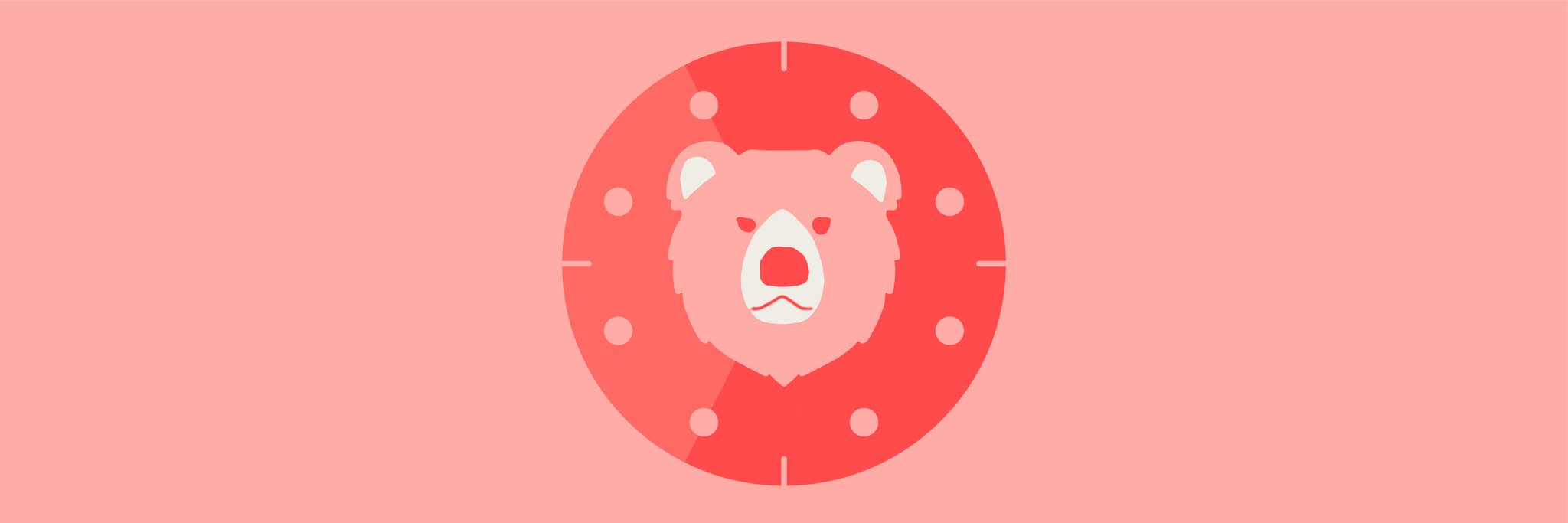 The head of a bear in the center of a clock represents the bear chronotype.