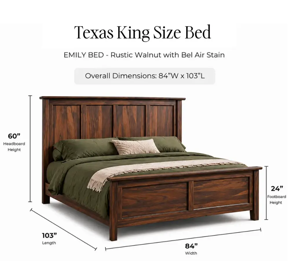 Emily Rustic Walnut Bed