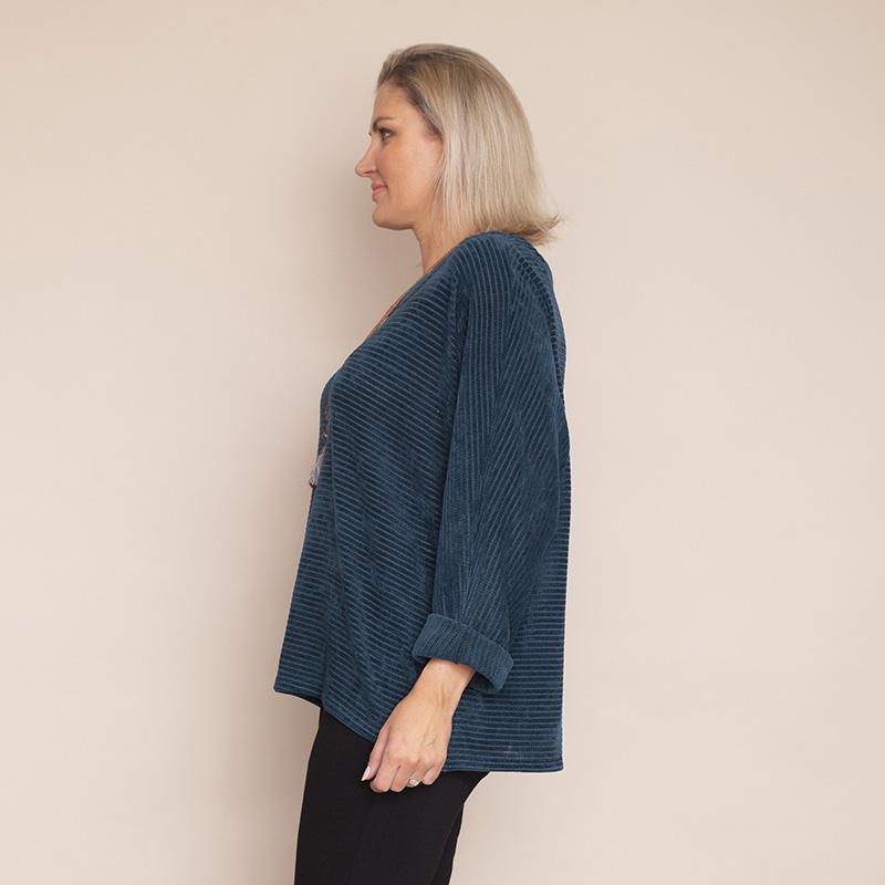 Emily Velvet Top - Plus Size (Teal)
