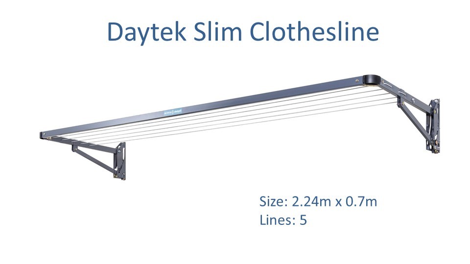 daytek slim 2.2m wide clothesline dimensions