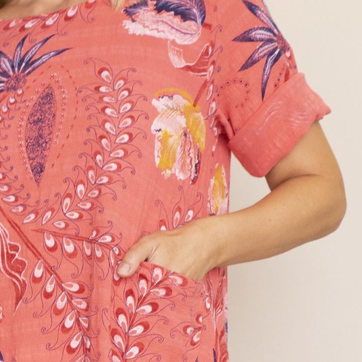 Lily Cotton Top (Coral)
