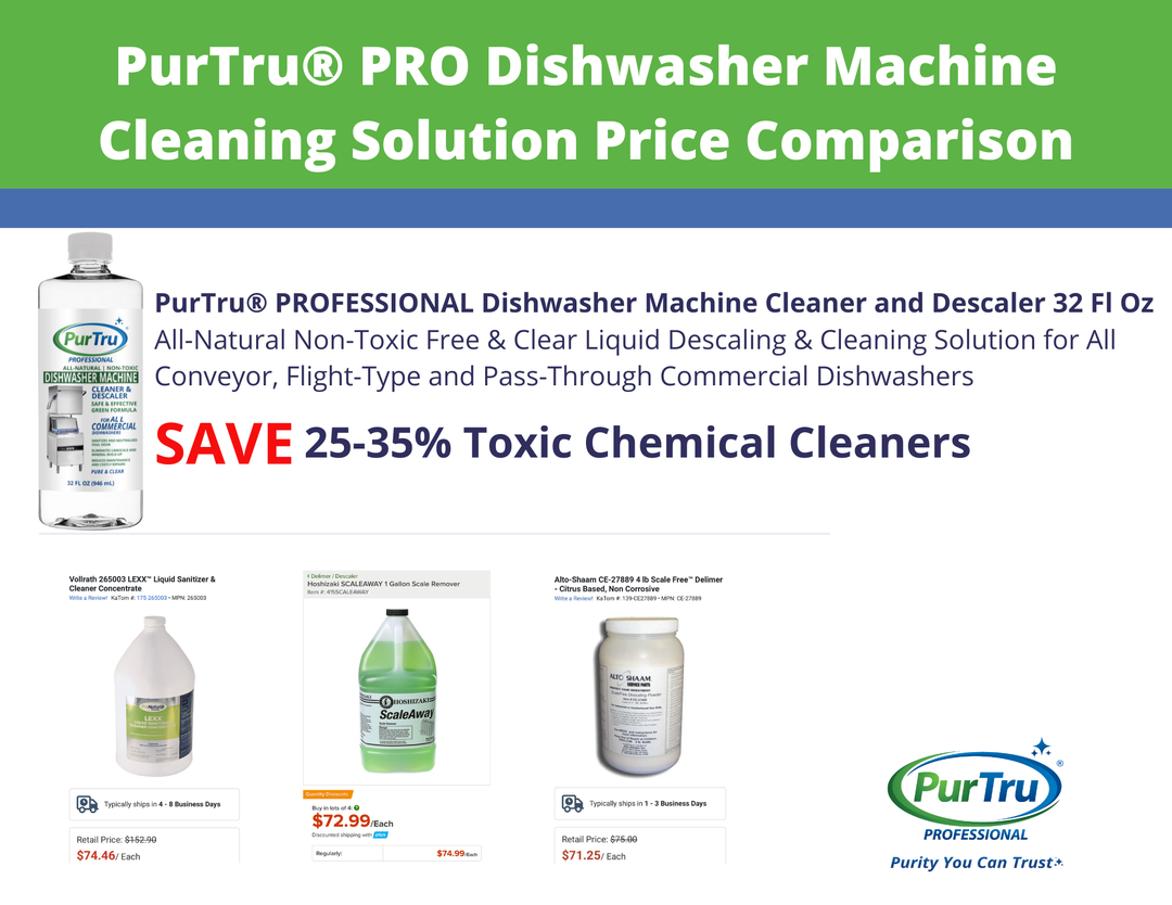 PurTru® PROFESSIONAL Dishwasher Machine Cleaning & Descaling Solution