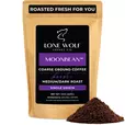 One 12oz bag of Lone Wolf Coffee’s Moonbean Medium-Dark Roast Coarse Ground coffee bag product photo