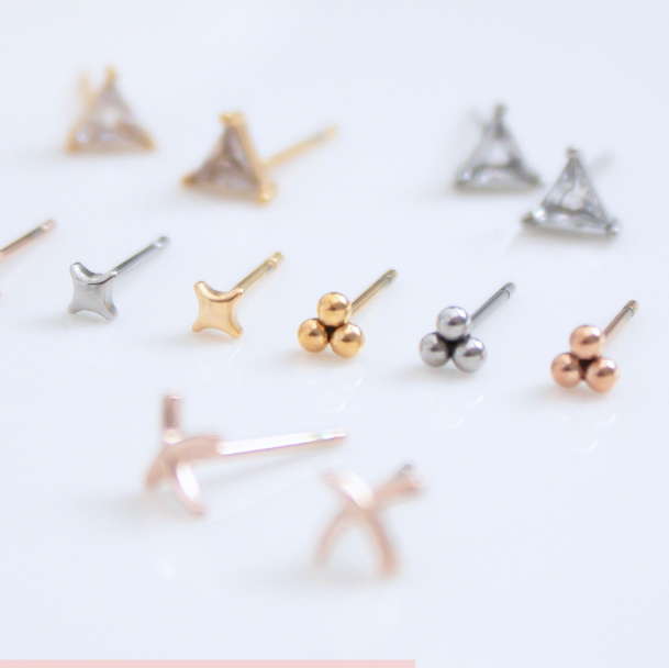 Collection of our hypoallergenic stud earrings