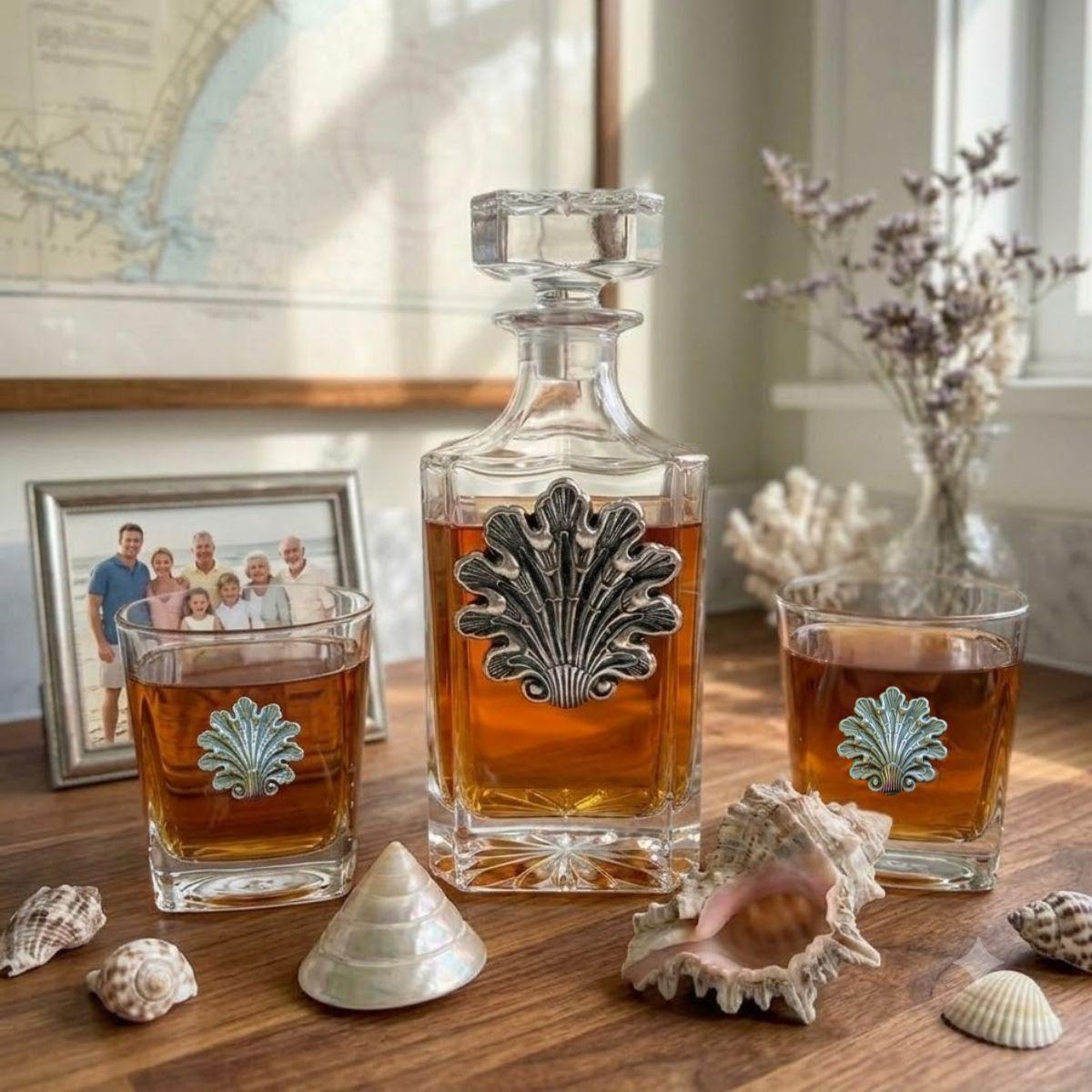 Fancy Seashell Decanter Set gift for beach lover