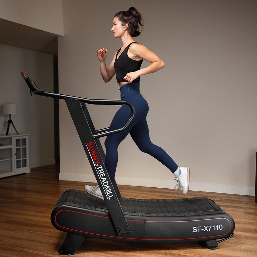 woman running on treadmill