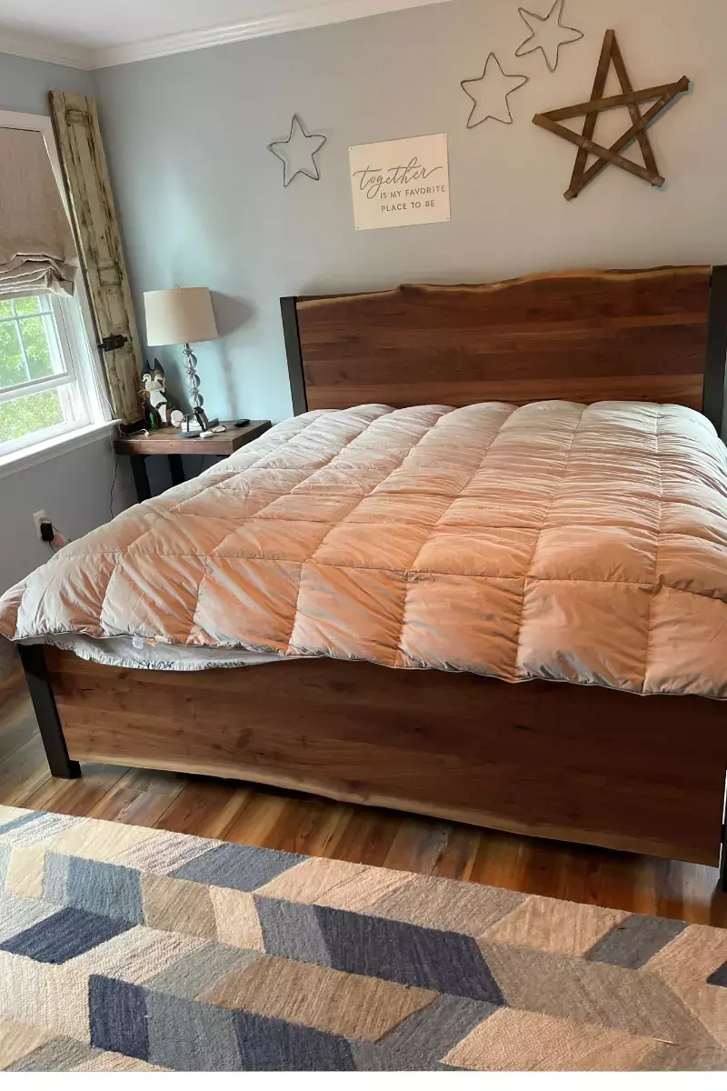 rustic chunky wood bed frame