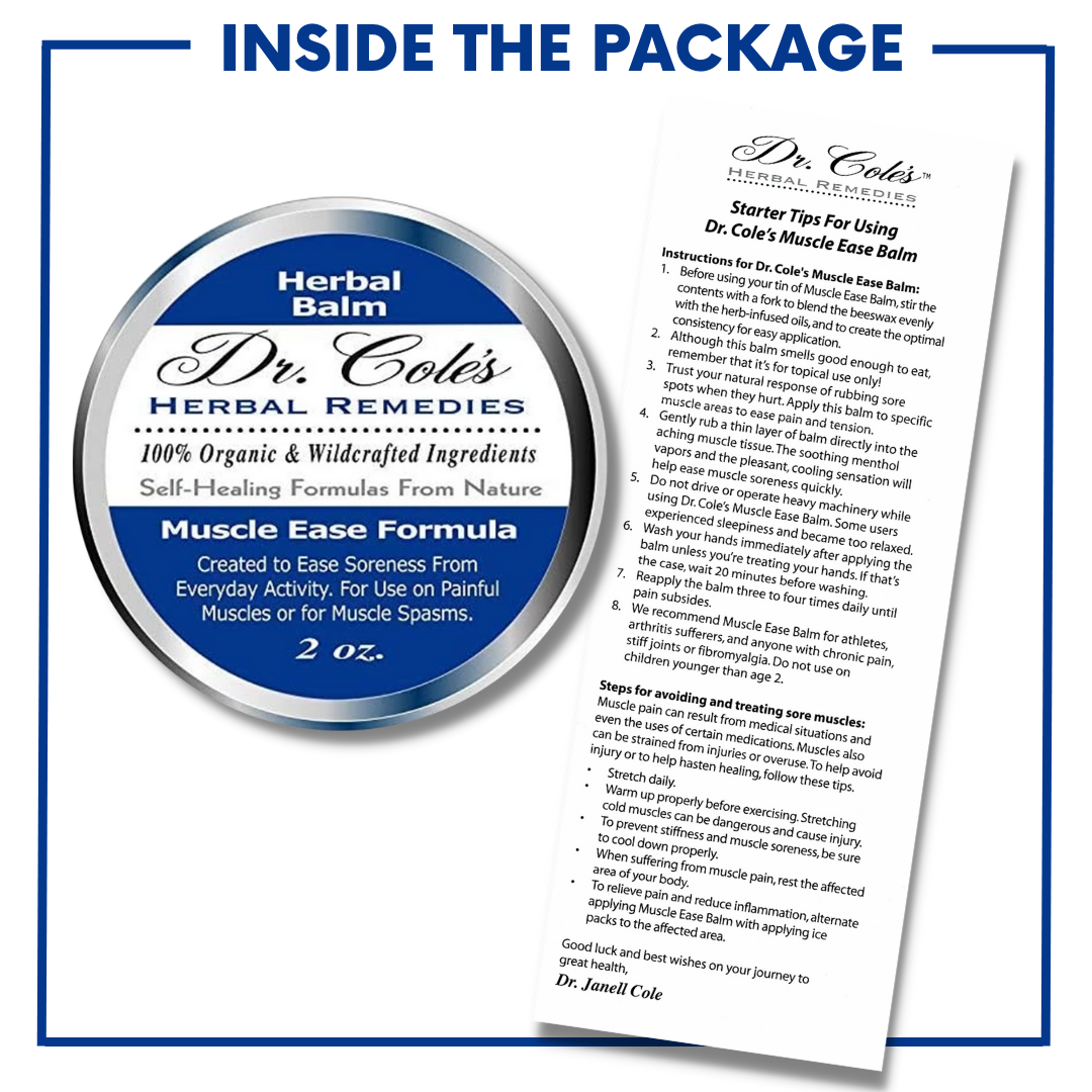 Dr. Coles Muscle Ease Balm inside the package