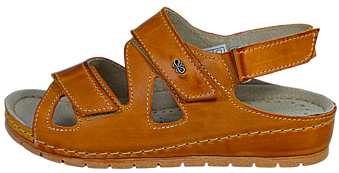 Helen - Leather sandals for wide feet - Reindeer Leather