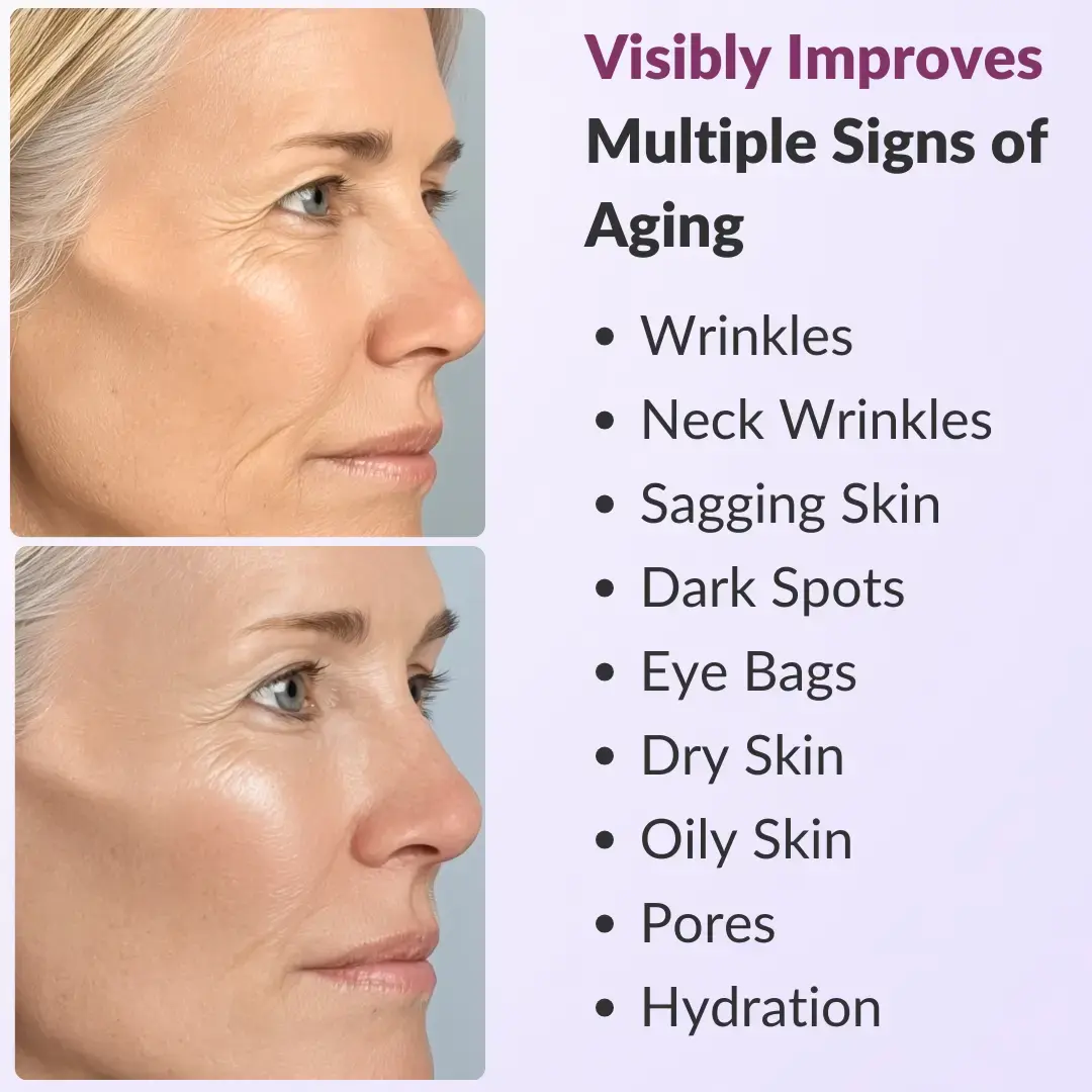 Strateva RX all in one anti aging serum targets wrinkles, dark spots, dark circles, fine lines, eye bags