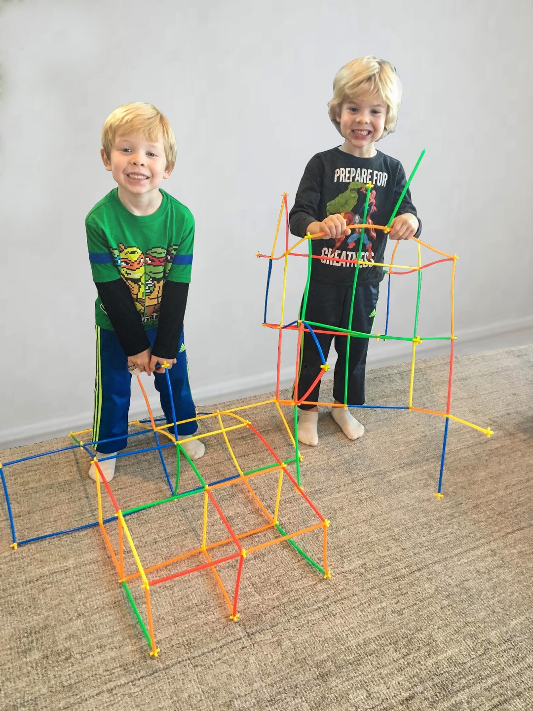 Fun Modular Interlocking Educational Toys NuOp Design Orange Strawz Connectable Build Your Own Straws Construction Kit 