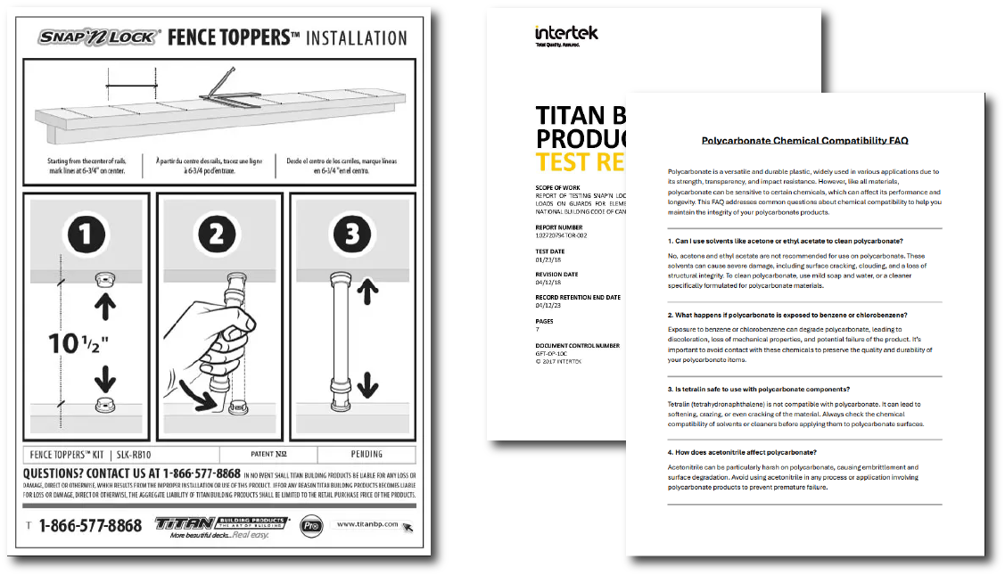 Installation Guides and Engineering Reports piled next to each other