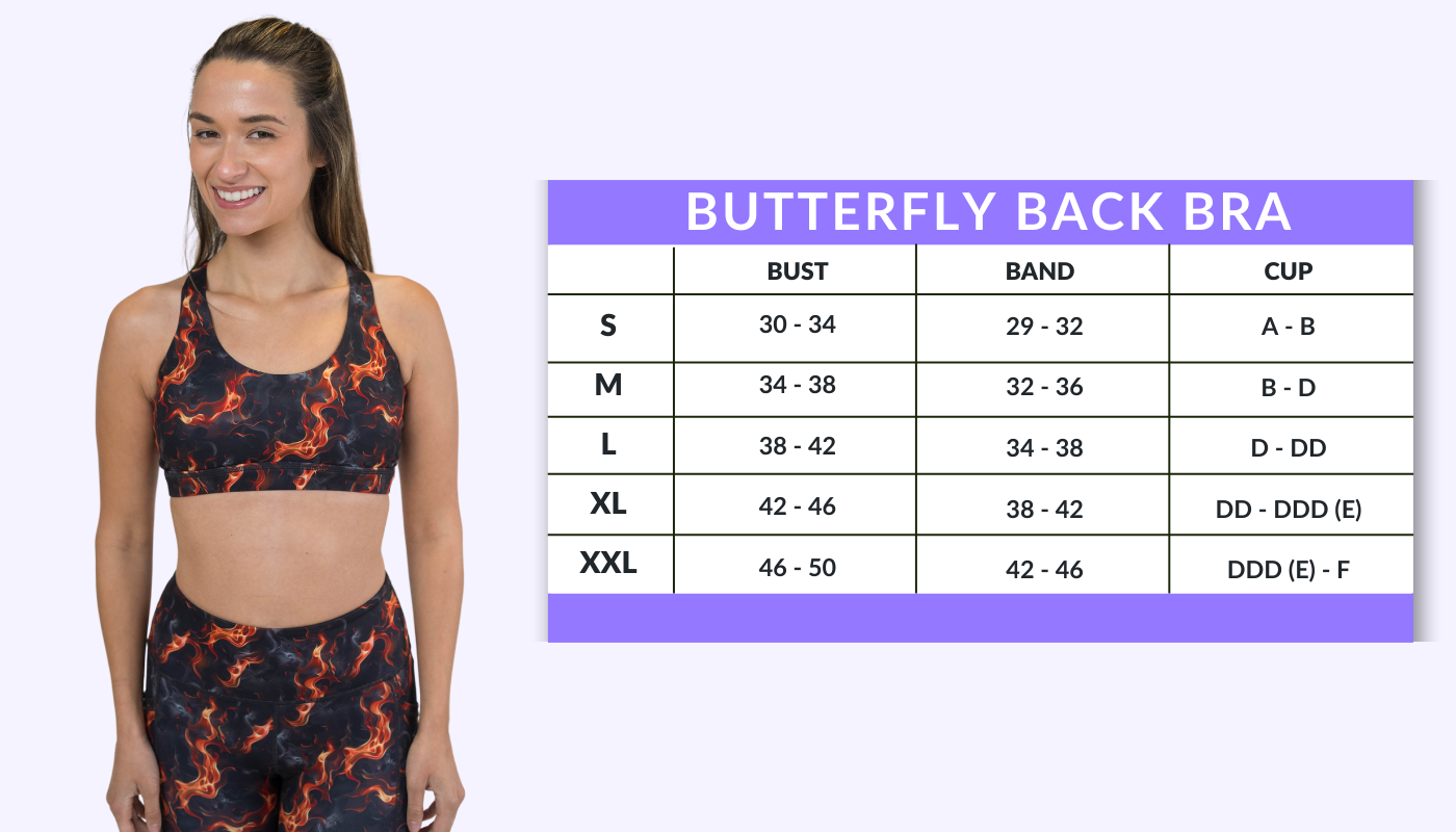 Move Free Bra sizing chart