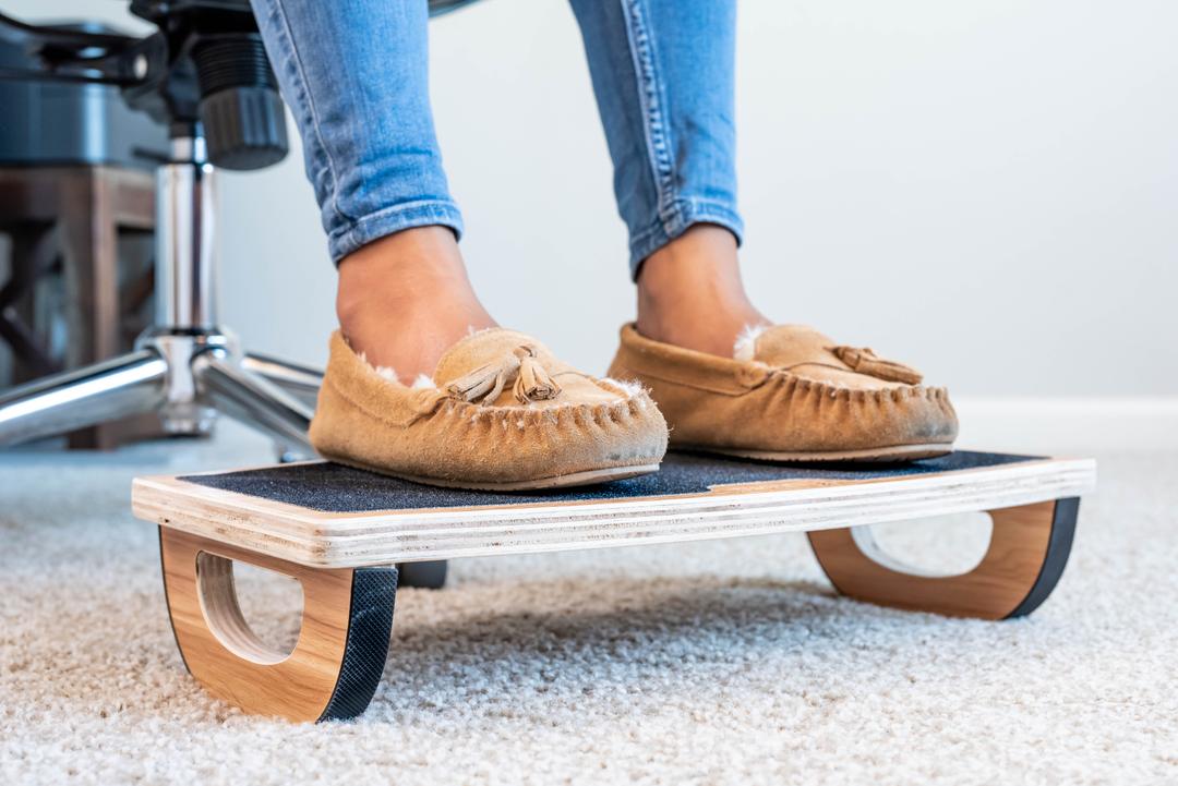 StrongTek Wooden Under Desk Foot Rest, Rocking Office Foot Stool