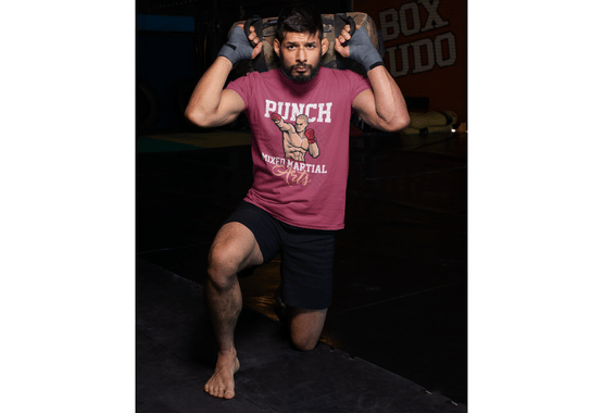 mma t shirts, fighter t shirt, boxing t shirt, punch t shirt, heather red color t shirt, karate t shirts, wrestling t shirt, sparring t shirt, grappling t shirt, mma legends t shirt, t shirt for men