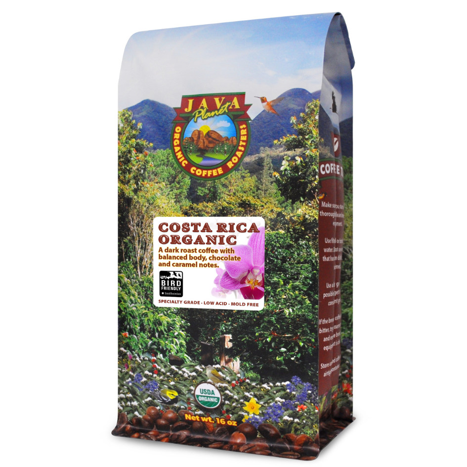 Costa Rica Organic Low Acid Coffee 16oz Bag - Single Origin Dark Roast