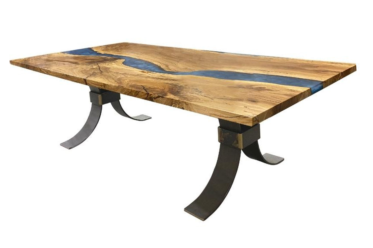 Custom Live Edge Unique Dining Table with Epoxy River
