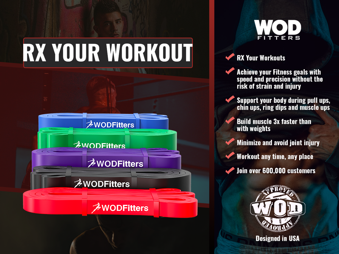 WODFitters Resistance Bands with Safe Stretch Technology