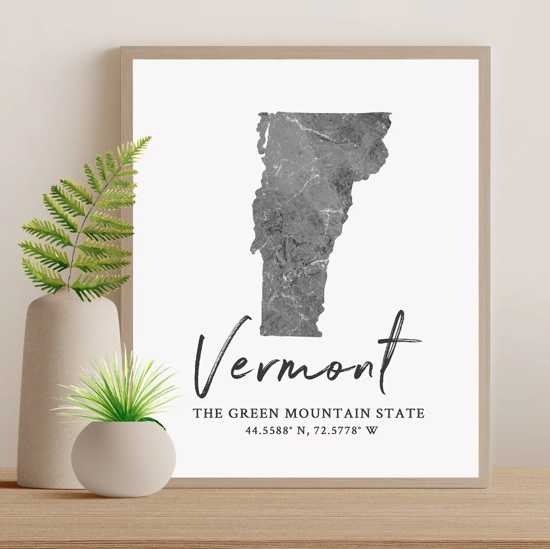 Vermont State Map Silhouette print