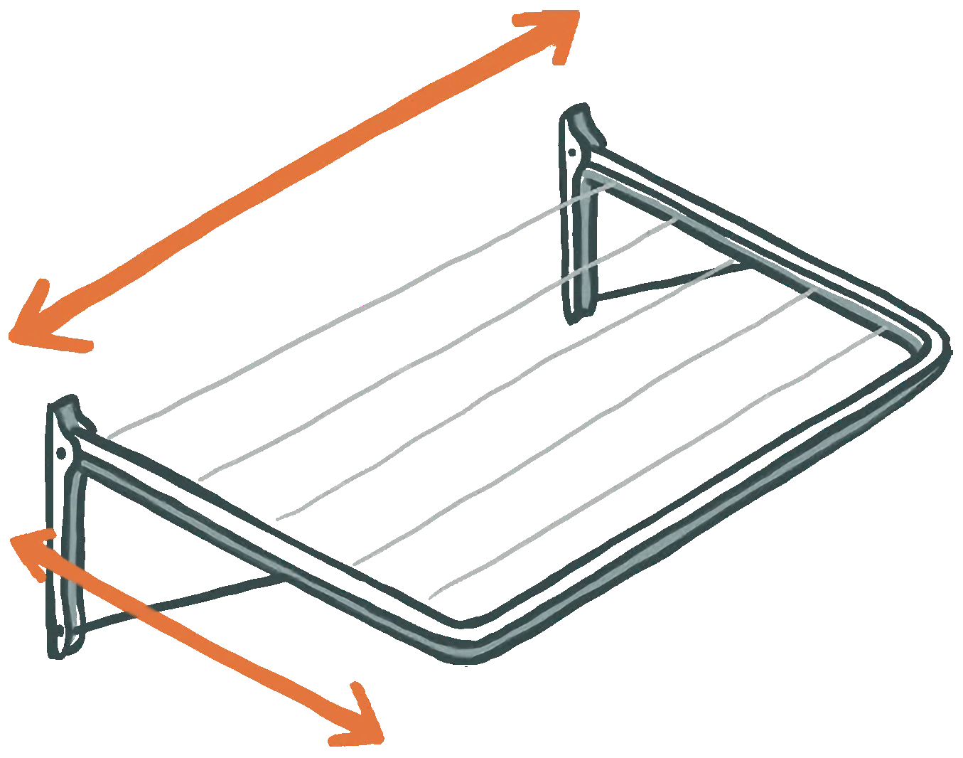 Space requirements for clotheslines for a family of 3