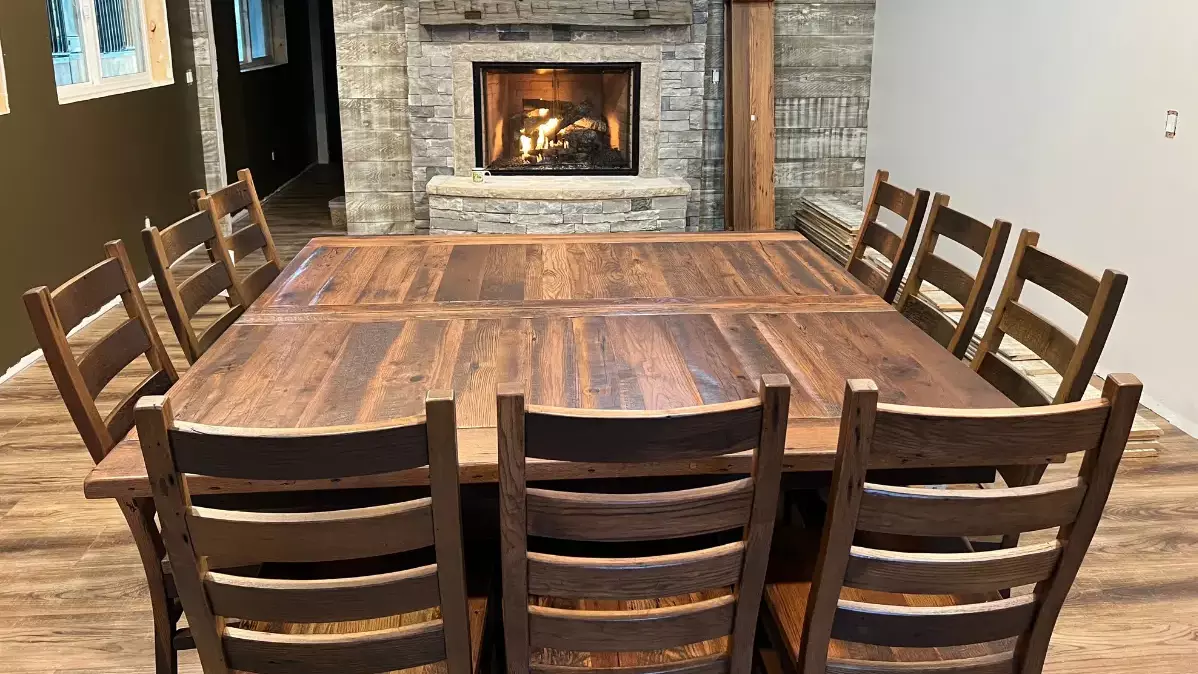 barnwood square dining table for 12