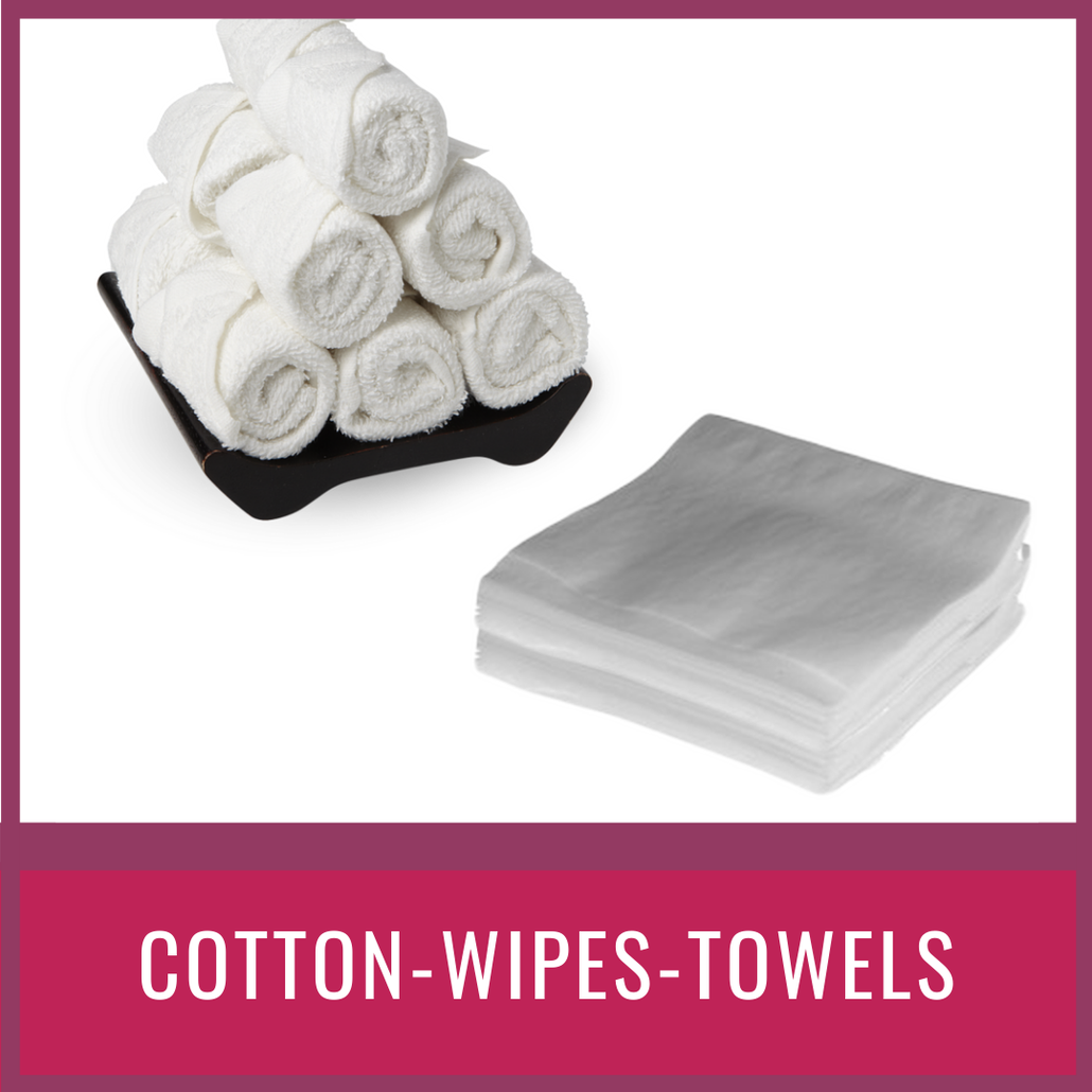 cotton wipes and towels