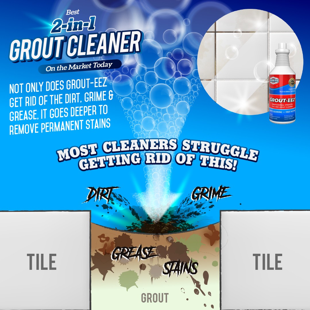 Grout-eez 2 Bottle Kit With FREE Stand Up Grout Brush 32oz