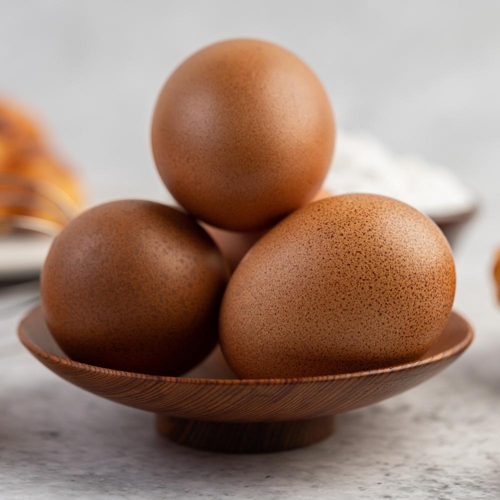 Cooked bread with ingredients Eggs and tapioca flour in a cup