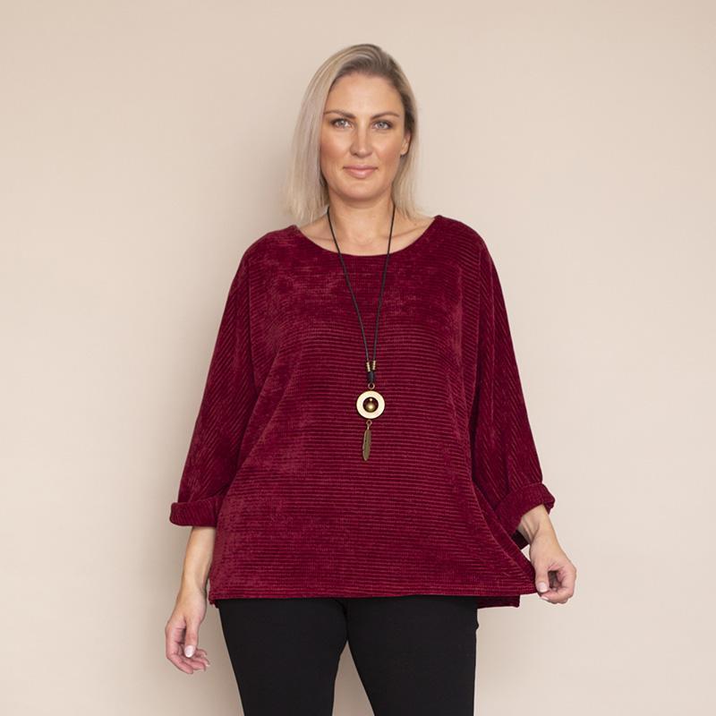 Emily Vevet Top (Wine)