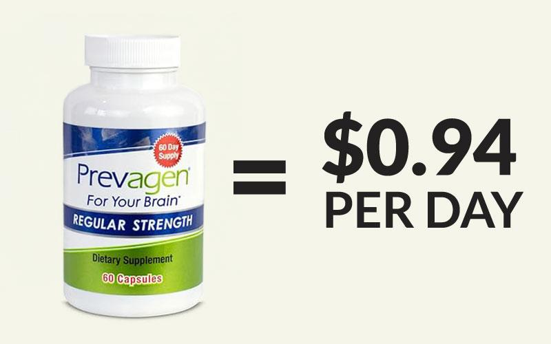 One bottle of Prevagen at $1.14 per day.
