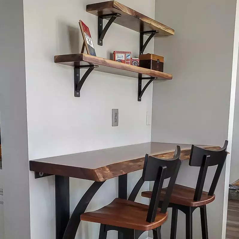 live edge walnut bar top