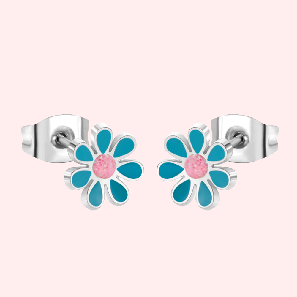 Colourful flower studs