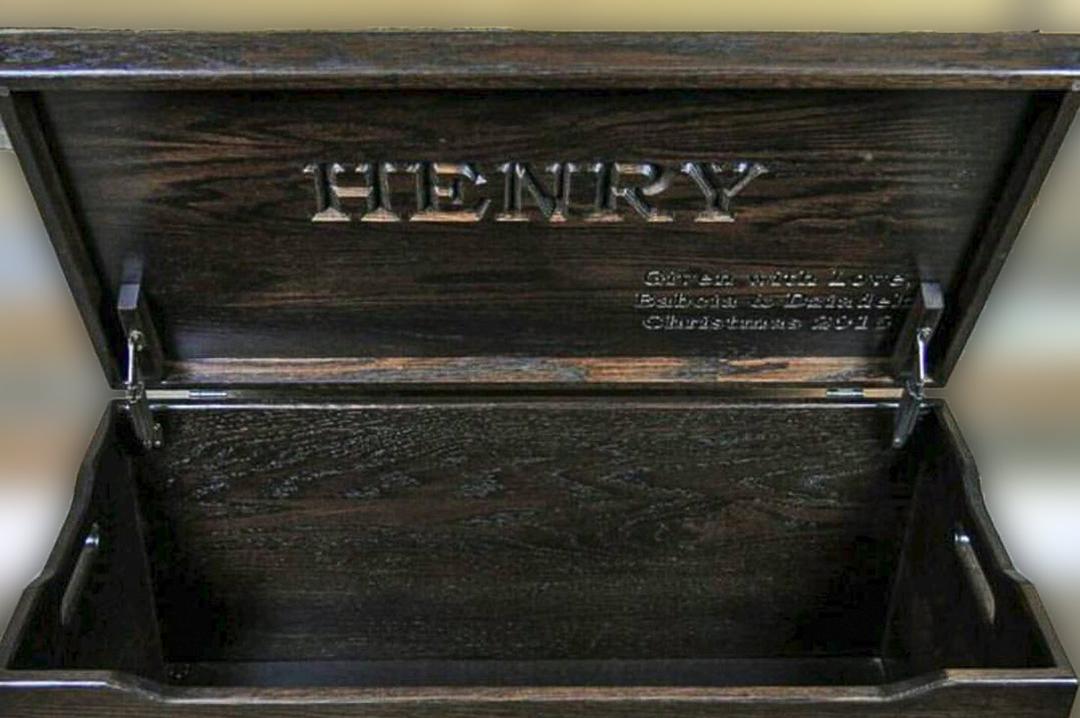 Inside Personalized Wooden Storage Chest