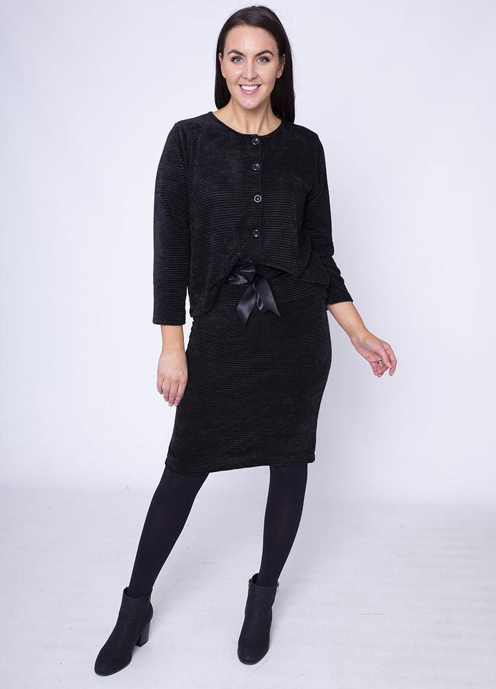 Velour Jacket in Black