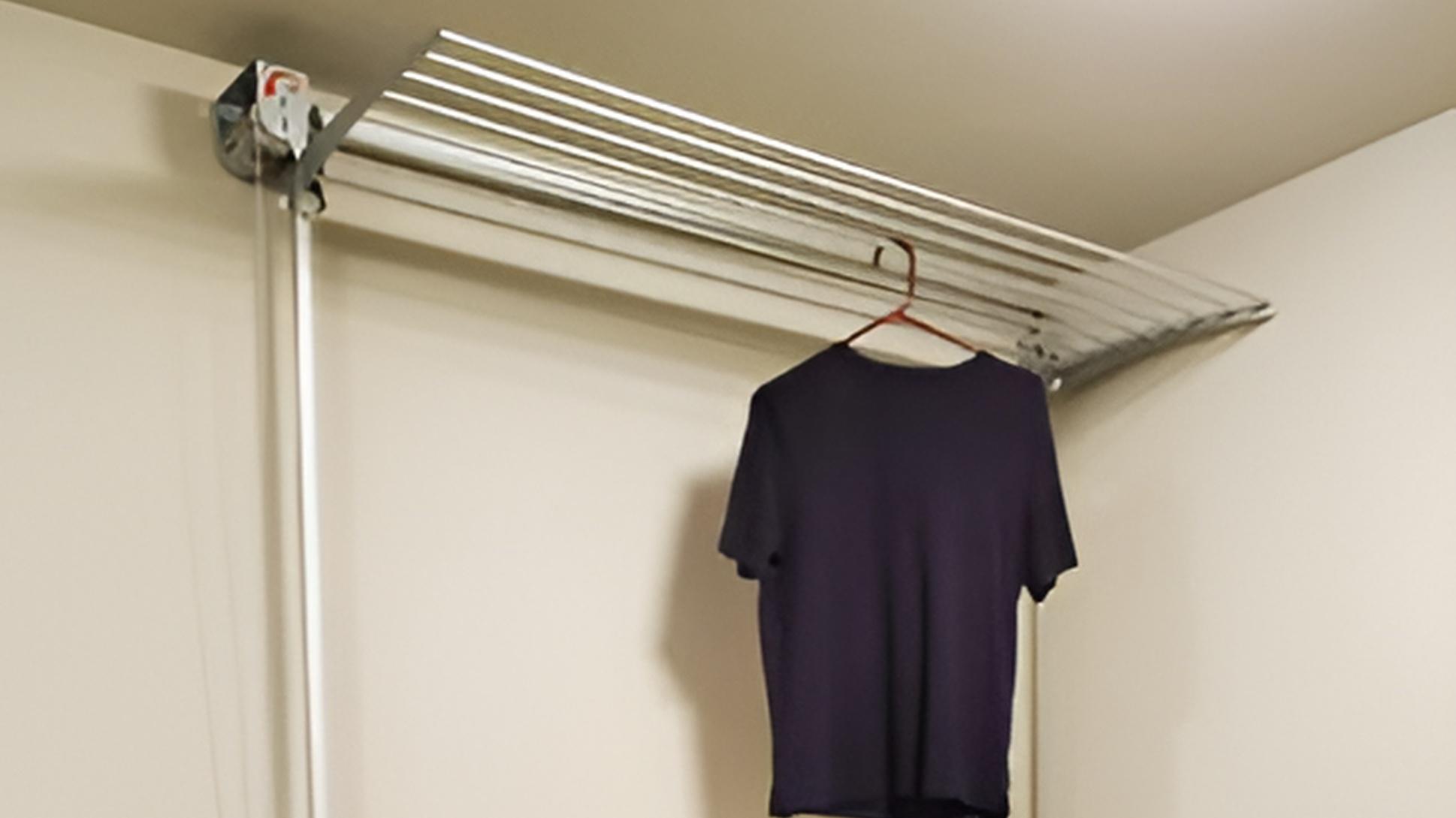 Wall Mounted Drying Rack Utilizing Vertical Space