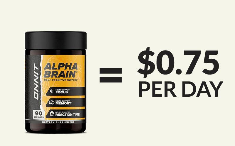 One bottle of Alpha Male at $1.67 per day.