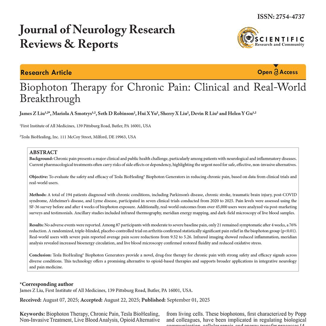 Biophoton Therapy for Chronic Pain: Clinical and Real-World Breakthrough