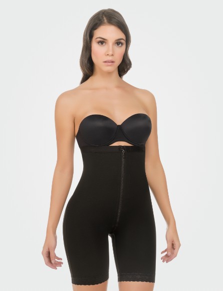 Legs and Tummy Control Full Body Shaper in color black